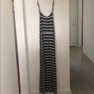 Navy Striped Flowy Maxi Dress